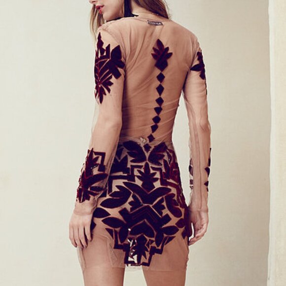 For Love And Lemons Burgundy Mini Dress - Picture 2 of 6